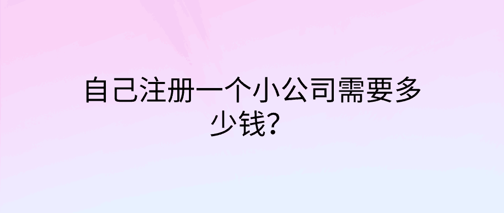 保亭自己注册一个小公司需要多少钱?